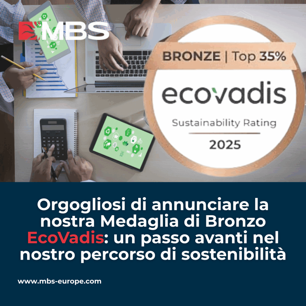 La nostra azienda ottiene la medaglia di bronzo EcoVadis per la sostenibilità